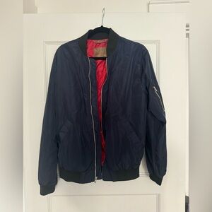 Thin blue bomber jacket